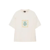 Pull&Bear Majica STWD COMMUNITY TRIPLE STAR svetlo bež / zlato-rumena / zelena
