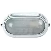 OVALNA VANJSKA ZIDNA LAMPA S PREGRADOM BIJELA + SHADE MAX 60W VK/01007/W