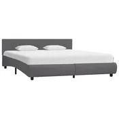 Vidaxl Posteljni okvir LED sivo umetno usnje 180x200 cm