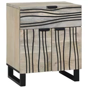vidaXL Posteljne mize Bela in črna 50 x 33 x 60 cm Les in MDF