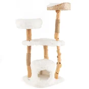 COSTWAY Lesena praskalnica za mačko Lair 48 x 48 x 124 cm, (5000299908)
