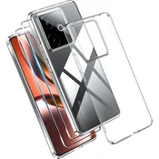 Silikonski ovitek za Realme GT 7/ GT 7T + zaščitno steklo - prozorna