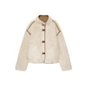 Pull&Bear Prehodna jakna kamela/volneno bela
