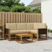 Set vanjskih sofa 5 pcs Prirodna i bež Poliester