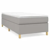 Vidaxl Posteljni okvir z vzmetmi svetlo siv 100x200 cm blago