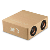 Generic Q5C ura različica lesen bluetooth zvočnik domači mobilni telefon namizni računalnik budilka avdio dvojni zvočnik LED prikaz časa, (21124776)