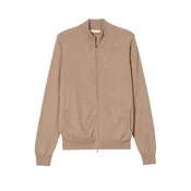 GOBI Cashmere Pletena jopa Mens Essential Full-Zip Cashmere Cardigan temno siva