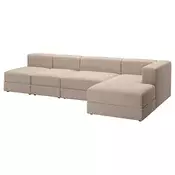 JÄTTEBO Modul.sofa s 4,5 sed. i lenjivcem, desno/Samsala sivo-bež