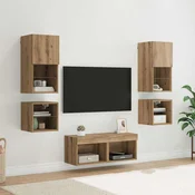 TV zidne jedinice 8 pcs Umjetnicki hrast Konstruirano drvo