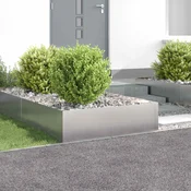 Vidaxl Robovi trave 4 kos 100 x 100 x 35 cm Jeklo Srebrna