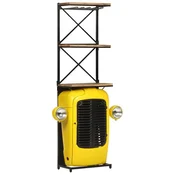 Vidaxl Omarica za vino traktor rumena 49x31x172 cm trden mangov les
