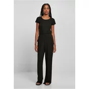 Womens jumpsuit with wide legs in black color