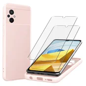 Ovitek za Xiaomi Poco M5 + 2x zaščita zaslona – Roza