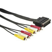 Video kabel SCART moški - 6x CINCH moški, 1,5 m, črn