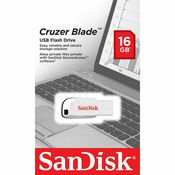 SanDisk USB ključek 16GB Sandisk Cruzer Blade, USB 2.0, bel
