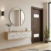 Hanah Home komoda Moka 120, 120 cm, hrast Sapphire / bela / srebrna