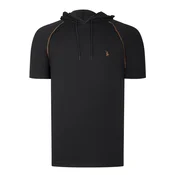 T8570 DEWBERRY HOODED MENS T-SHIRT-PLAIN BLACK