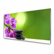 tulup.si Slika na steklu Orhideje green flowers 140x70 cm 2 obešalnika