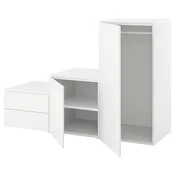 PLATSA Garderober s 2 vrata i 2 fioke, bela/Fonnes bela, 180x57x123 cm