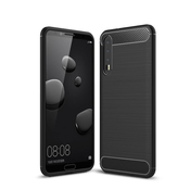 TPU gel ovitek/etui/ovitek Brushed Carbon za Huawei P20 Pro-črn
