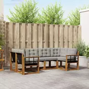 Set vanjskih sofa 6 kom. Prirodna i svjetlosiva