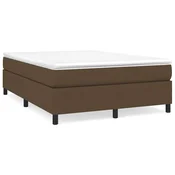 Vidaxl Posteljni okvir z vzmetmi temno rjav 140x190 cm blago