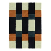 Temno modra ročno tkana preproga iz recikliranih vlaken 120x170 cm Franka – MADE