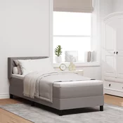 Vidaxl Box Spring postelja z vzmetnico v taupe barvi, 80x200 cm, tkanina