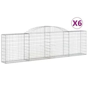 Vidaxl Obokane gabion košare 6 kosov 300x30x80/100 cm pocinkano železo