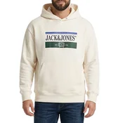 Jack & Jones dukserica Fusion sa kapuljacom za muškarce, krem