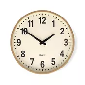 Nedis CLWA2226WD - Drveni zidni sat, precnik 30,8 cm, napajanje 1xAA