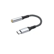 INF Type-C na 3.5mm adapter z DAC digitalnim dekodiranjem in podporo za klice Grey, (5000291499)