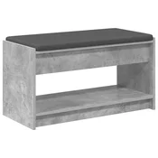 Vidaxl Haldna klop Beton Siva 83 x 38 x 45 cm Oblikovan Les in Tkanina