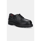 Tommy Jeans Nizki čevlji Archive 01 Boat Shoe Leather EM0EM01651 Črna
