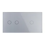 ELEKTRO SMART ELEKTRO SMART stakleni panel za prekidace s metalnim nosacem, 2+1, sivi ES-G157.2G&1G-GY