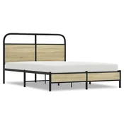 Vidaxl Posteljni okvir brez vzmetnice 140x190 cm sonoma hrast inž. les