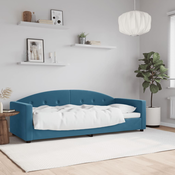 The Living Store raztegljiva postelja (80x200cm, žamet), modra