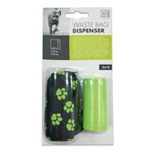 M-Pets Dispenzer sa futrolom 2x15kom - Crna i zelena/pink