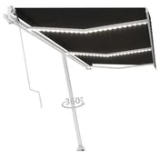 Vidaxl Avtomatska tenda LED + senzor 600x300 cm antracitna