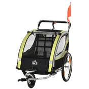Homestar Otroški priklopnik za kolo 2 v 1 142x75x101 cm rumen