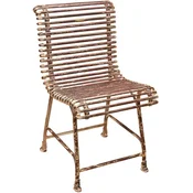 Casa Padrino Art Nouveau garden chair antique red/cream 44 x 50 cm - Handmade wrought iron chair - Nostalgic wrought iron garden & patio furniture