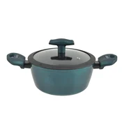 Nelepljiva aluminijasta kozica Sea Line s stekleno pokrovko 20cm 3,2l 54474