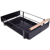 shumee Izvlečni predal za omarico z organizatorjem za odcejalnik, črne barve 41x26x13cm