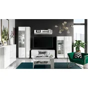 ML meble LUMENS 01 beton srebrno/beli sijaj - garderobna omara