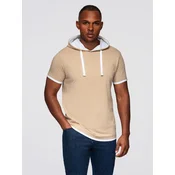 Ombre Mens SLIM FIT T-shirt with round neckline and logo - white