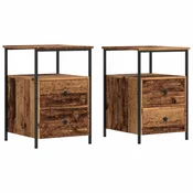 Vidaxl Nočne omarice 2 kosa starinski les 34x35,5x50 cm inženirski les