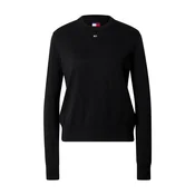 Tommy Jeans Pulover Essential črna