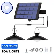 KJB Solarne viseče svetilke z ločenim panelom, 2 svetilki, hladna bela svetloba