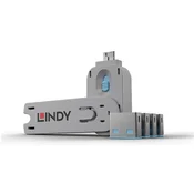 LINDY 40452 USB port blokiranje 4 kom + ključ plava