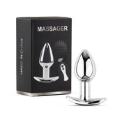 Gardj Europe Kovinski analni čep z vibratorjem M USB – daljinski upravljalnik